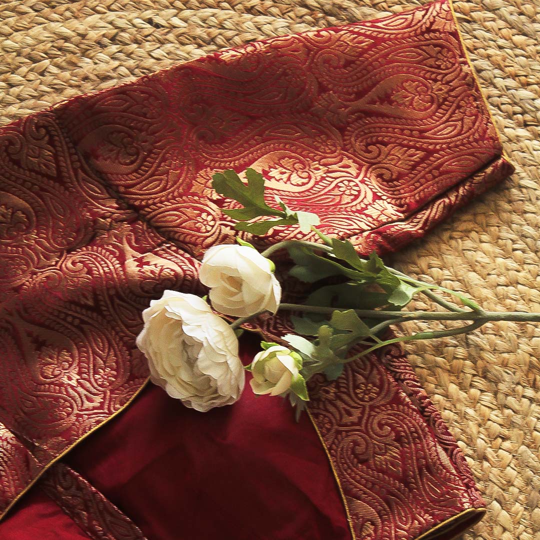 Maroon Arika Brocade Blouse