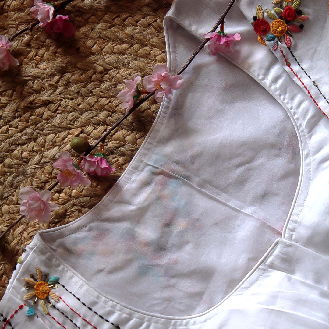White Mia Embroidery Blouse