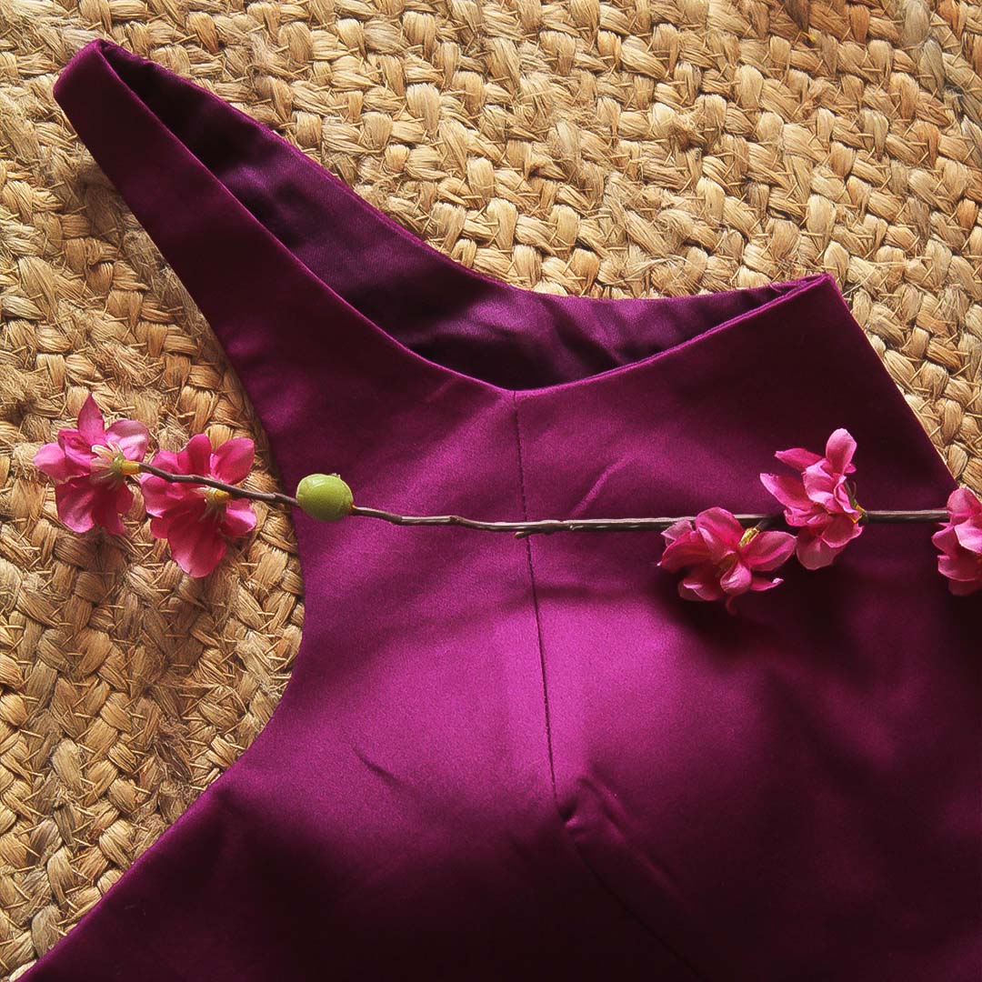 Wine Achla Sleeveless Blouse