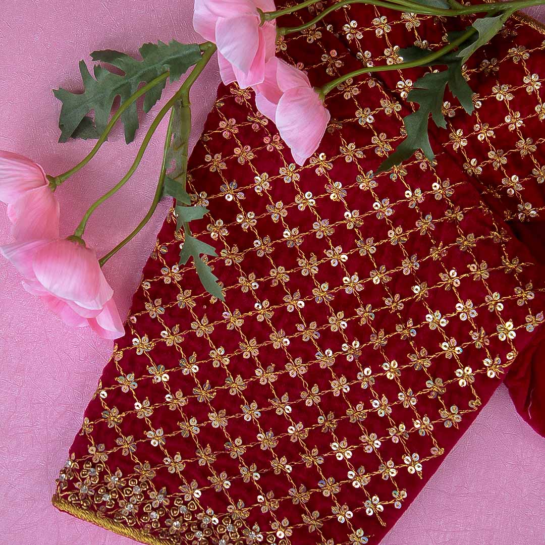 Rani Pink Diya Velvet Blouse
