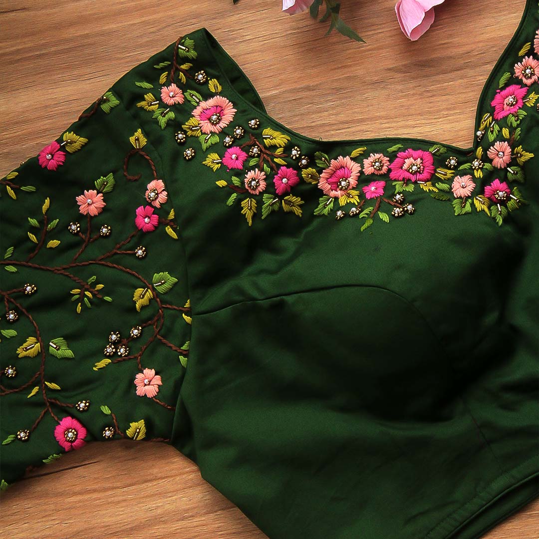 Navy Blue Veda Nakashi Blouse