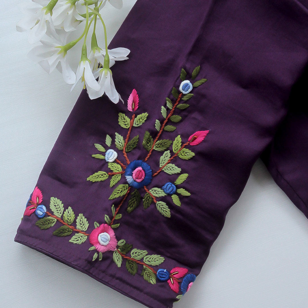 Purple Rose Cotton Blouse