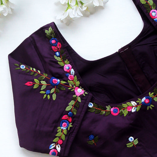 Purple Rose Cotton Blouse