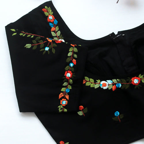 Black Rose Cotton Blouse