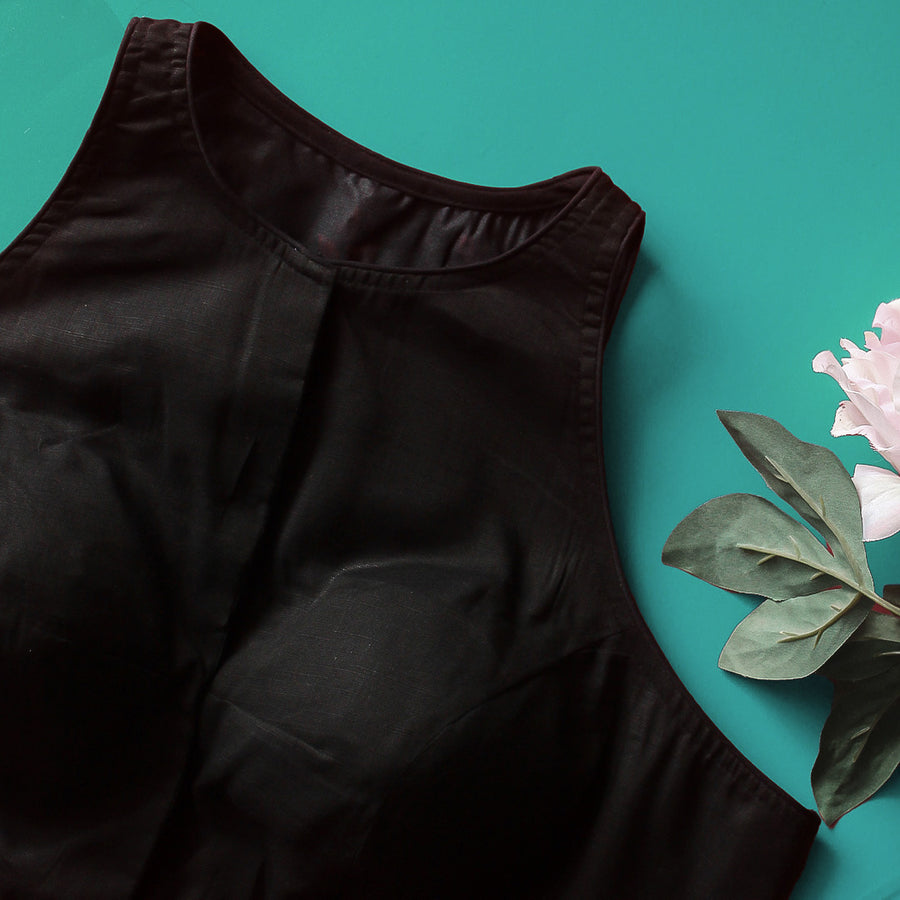 Black Laya Halter Neck Blouse