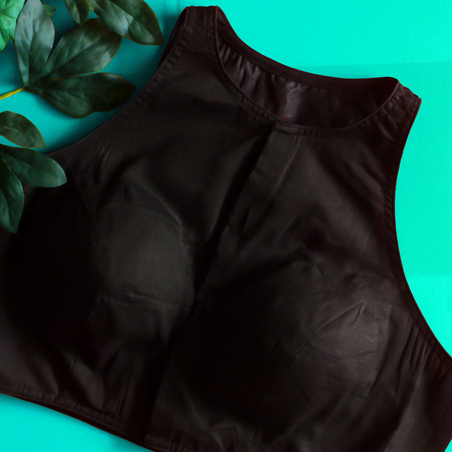 Black Laya Halter Neck Blouse