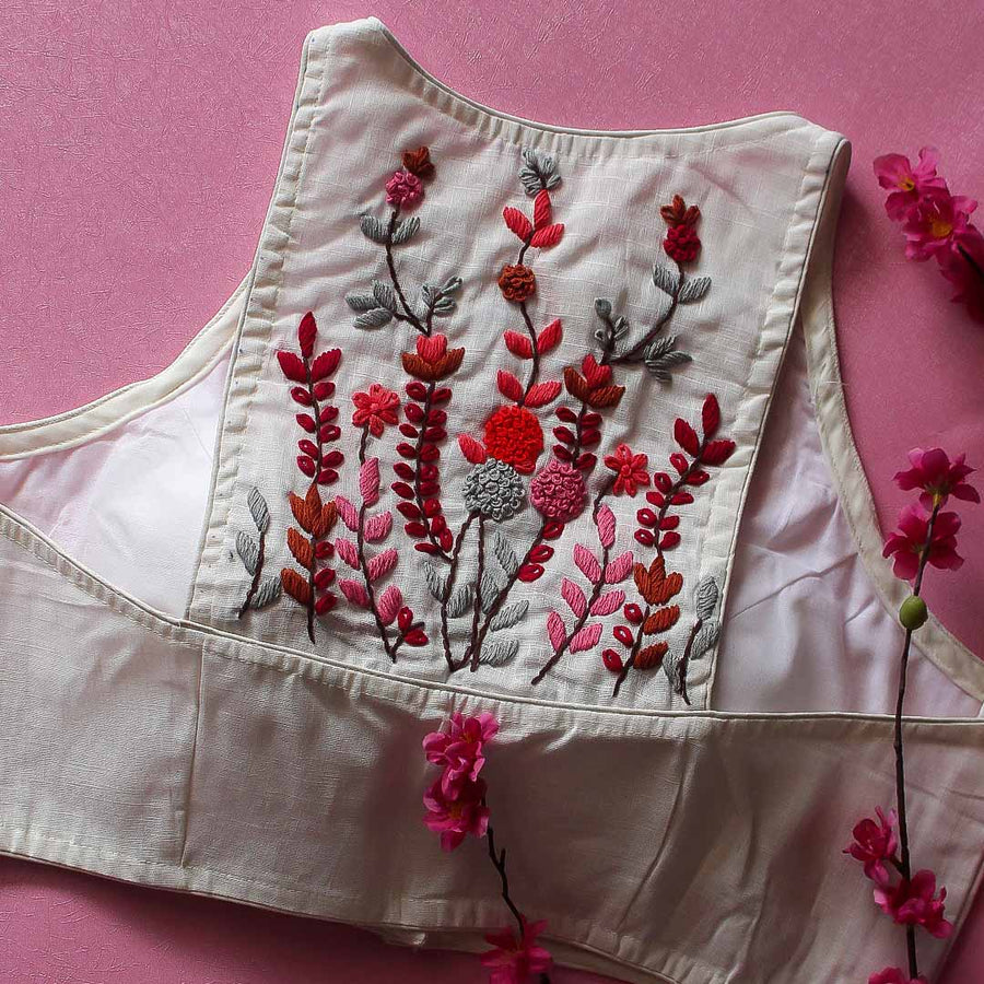 Red Laya Halter Neck Blouse