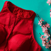 Red Laya Halter Neck Blouse