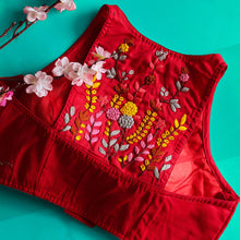 Red Laya Halter Neck Blouse