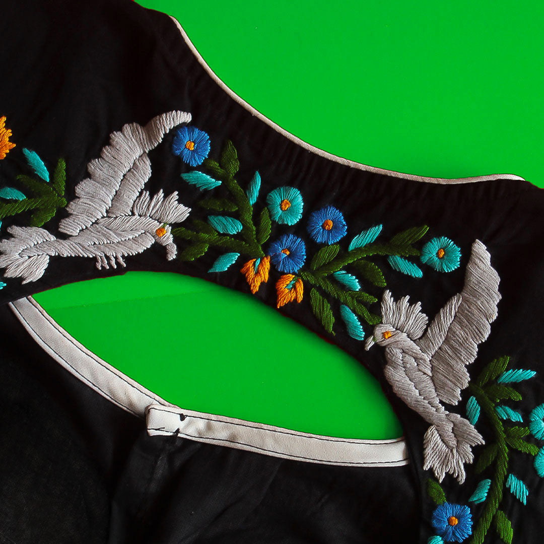 White Bird Black  Blouse