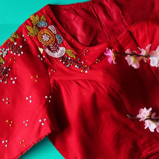 Red Jesh Cotton Blouse