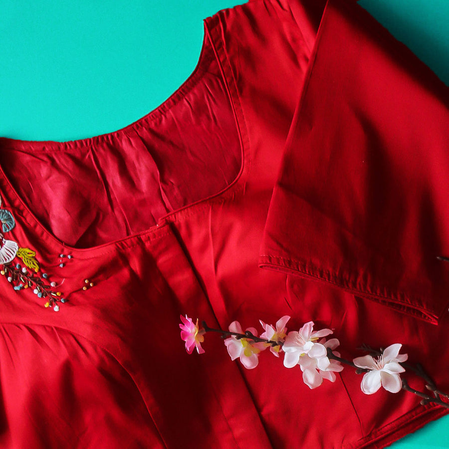 Red Jesh Cotton Blouse