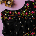 Black Saavi Cotton Silk Blouse