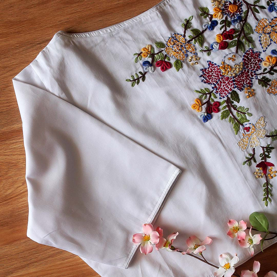 Chah 1 white Cotton Blouse
