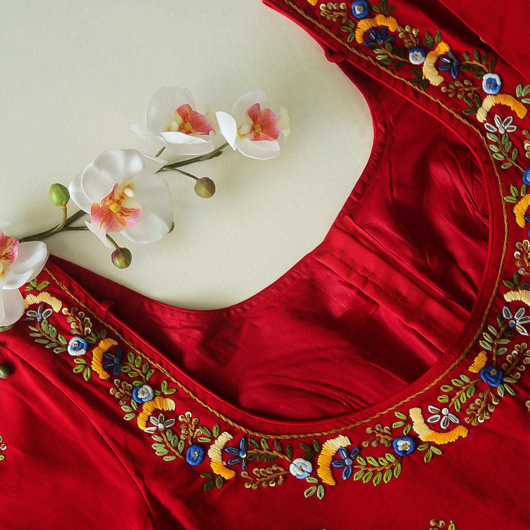 Red Raas Cotton Blouse