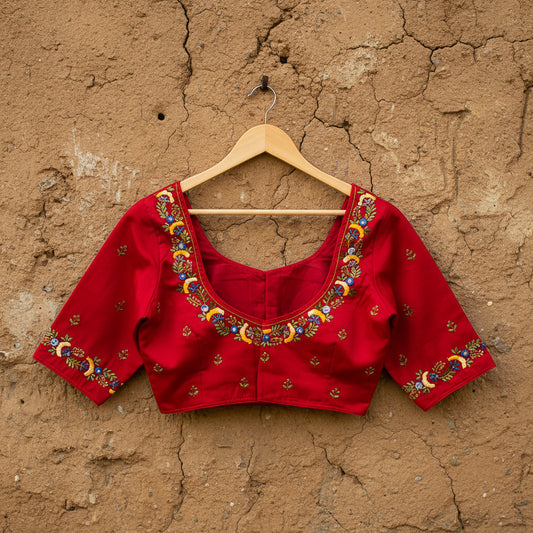 Red Raas Cotton Blouse