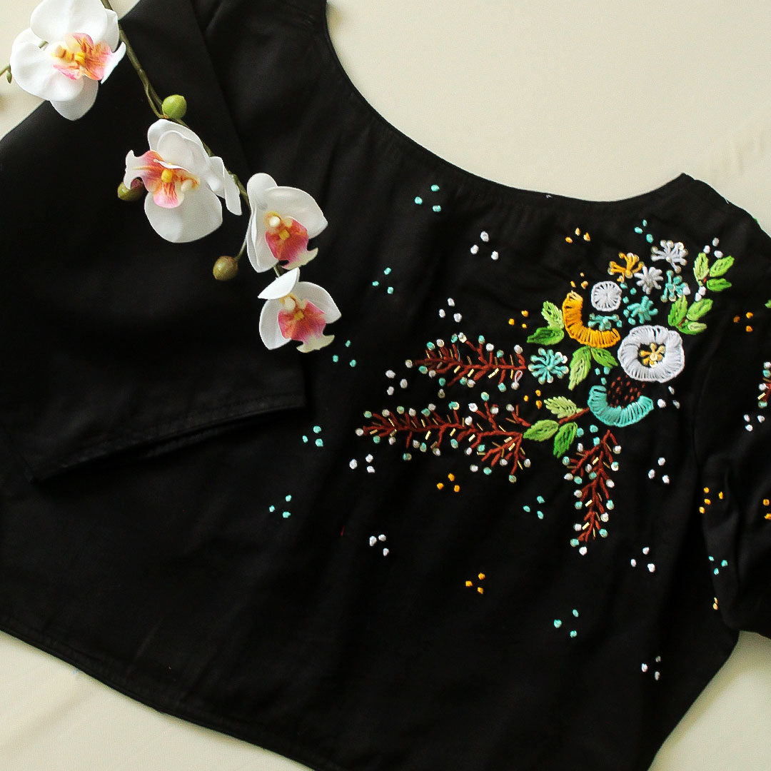 Black Jesh Cotton Blouse