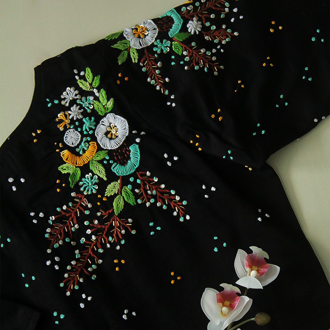 Black Jesh Cotton Blouse