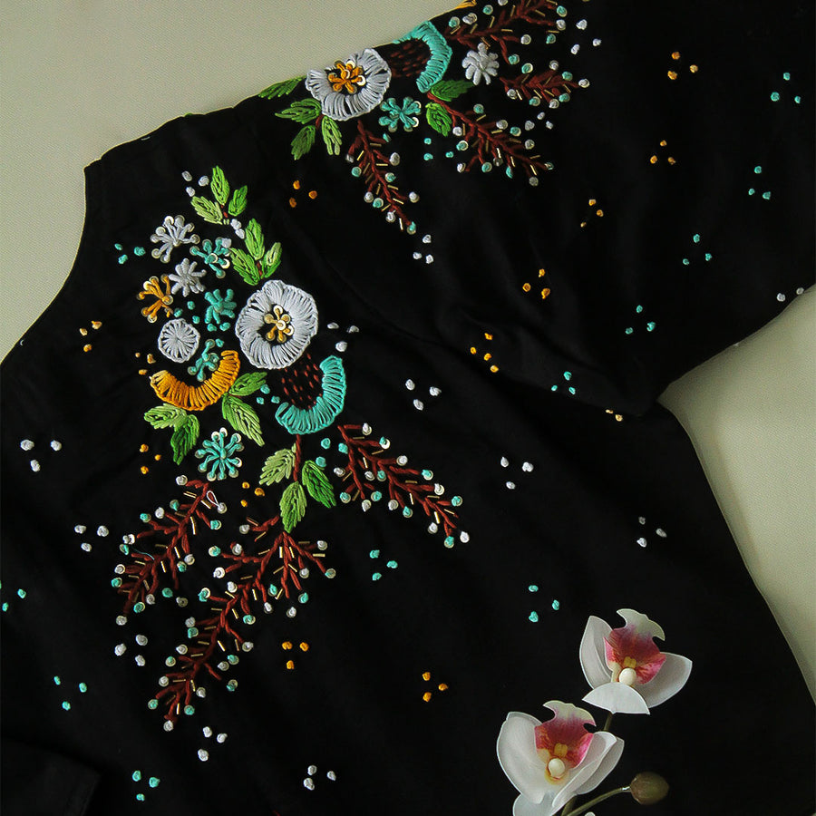 Black Jesh Cotton Blouse