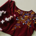Chah Maroon Cotton Blouse