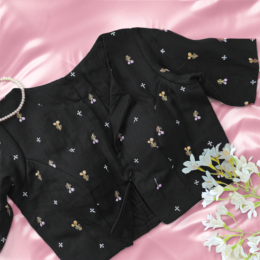 Black Double Zip Blouse