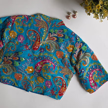 Kairi Blue High Neck Blouse