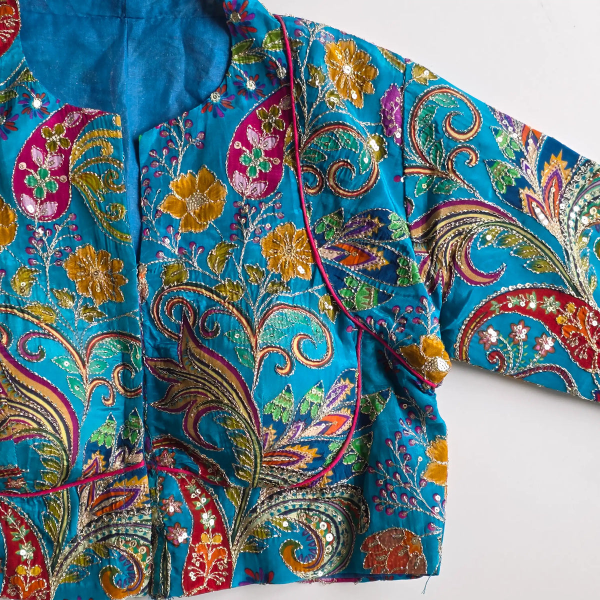 Kairi Blue High Neck Blouse