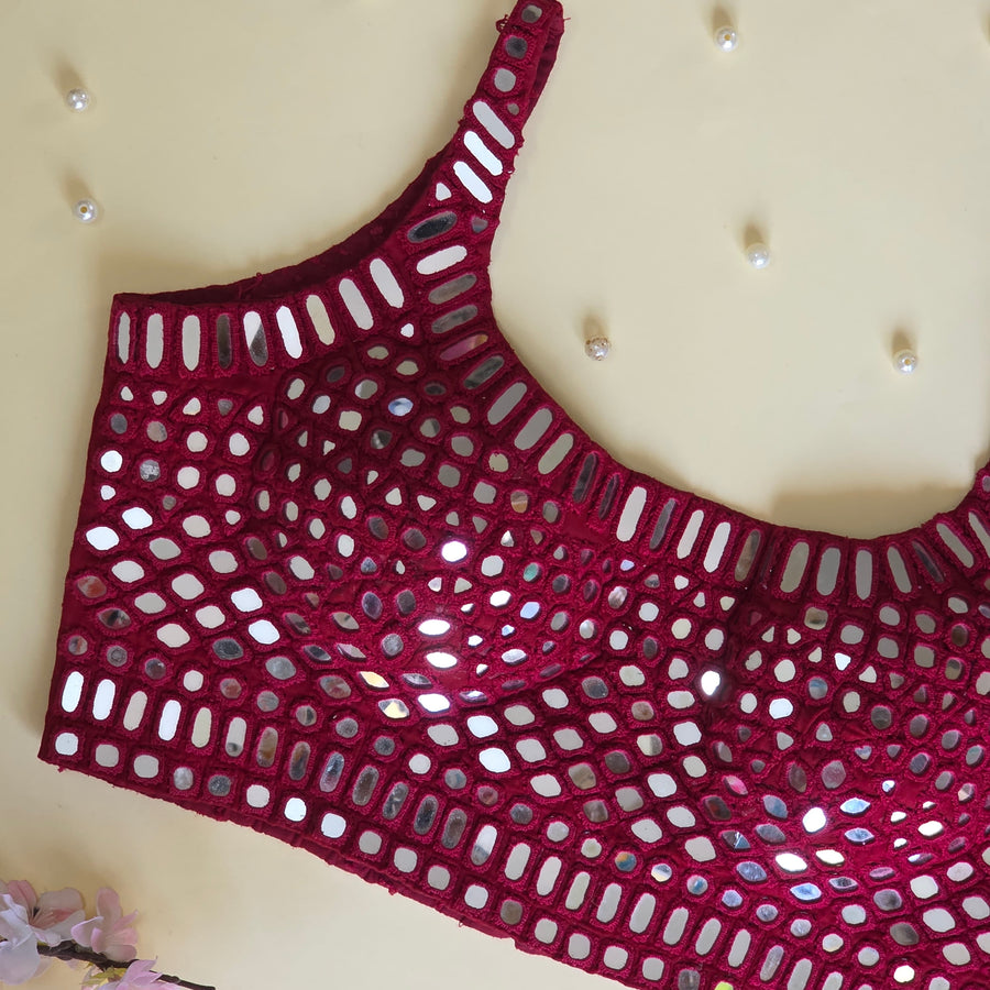 Star Night Maroon Mirror Blouse