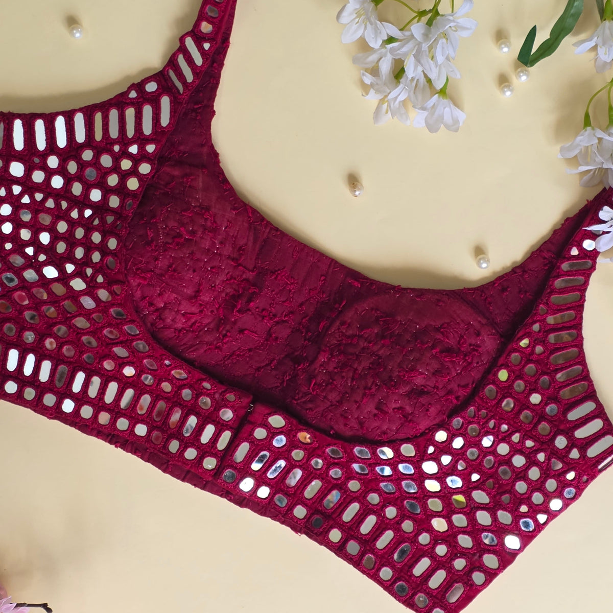 Star Night Maroon Mirror Blouse