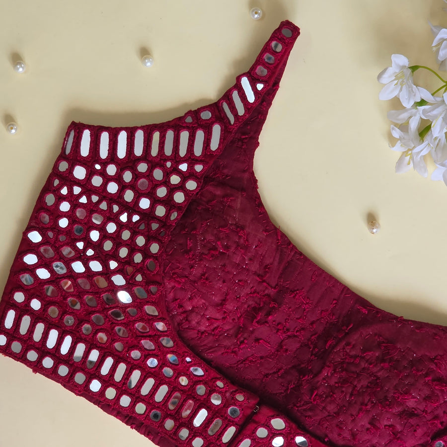 Star Night Maroon Mirror Blouse