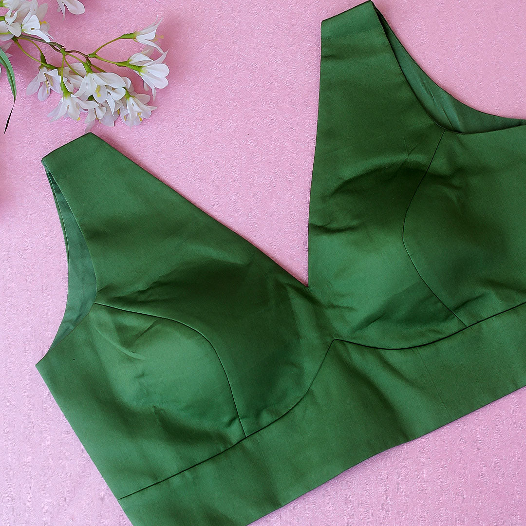 Sage Green V-Neck Blouse