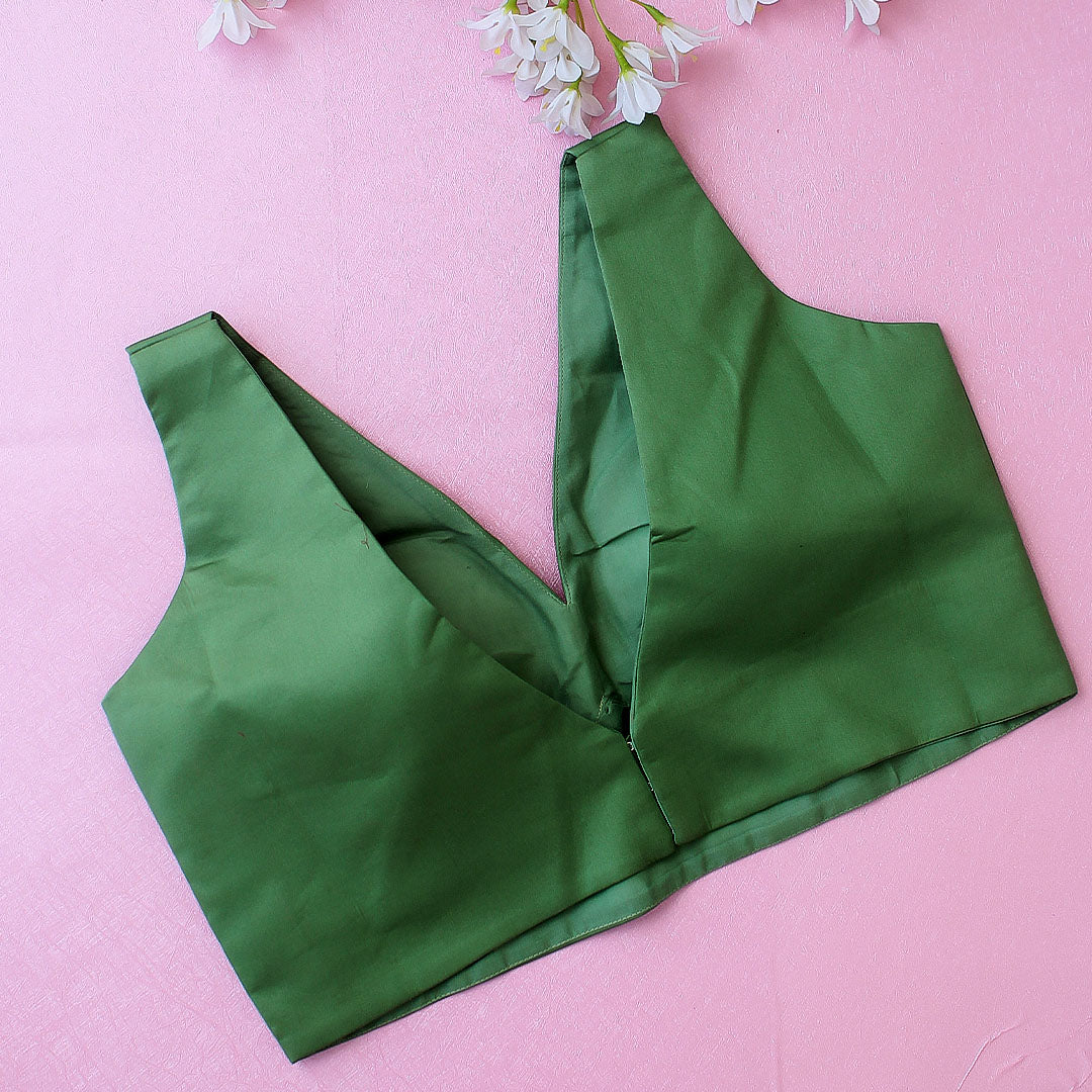 Sage Green V-Neck Blouse