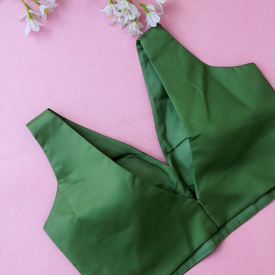 Sage Green V-Neck Blouse