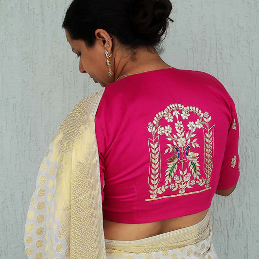 Jaipuri Pink Gota Patti Blouse