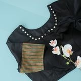 Aril Black Mirror Work Blouse