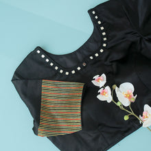 Aril Black Mirror Work Blouse