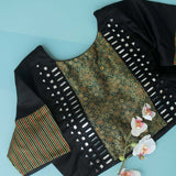 Aril Black Mirror Work Blouse