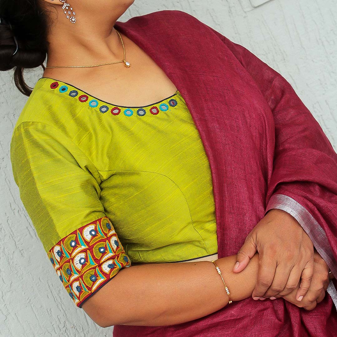 Chakra Mirror Work Blouse