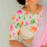 Pichwai Jaal Beige Tusser Silk Blouse