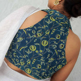 Blue Naksh Collar Neck Blouse