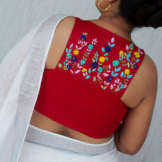 Mila Halter Neck Red Blouse