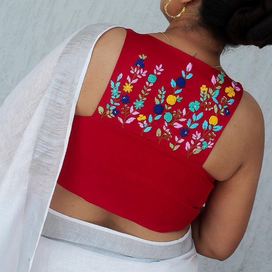 Red Halter Neck  Blouse