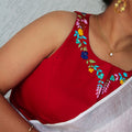 Red Halter Neck  Blouse