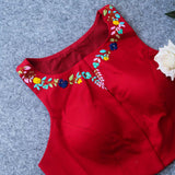 Red Halter Neck  Blouse