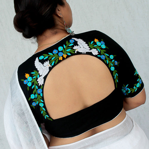 White Bird Black  Blouse