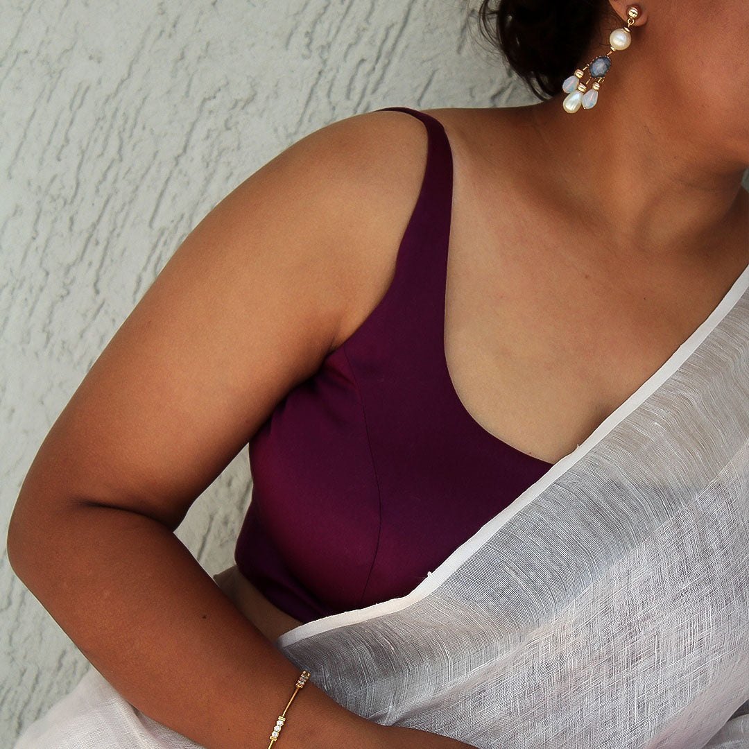 Wine Achla Sleeveless Blouse