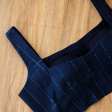 Blue Lenin Sleeveless Blouse