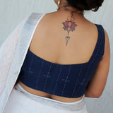 Blue Lenin Sleeveless Blouse