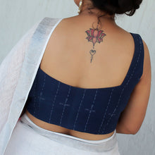 Blue Lenin Sleeveless Blouse