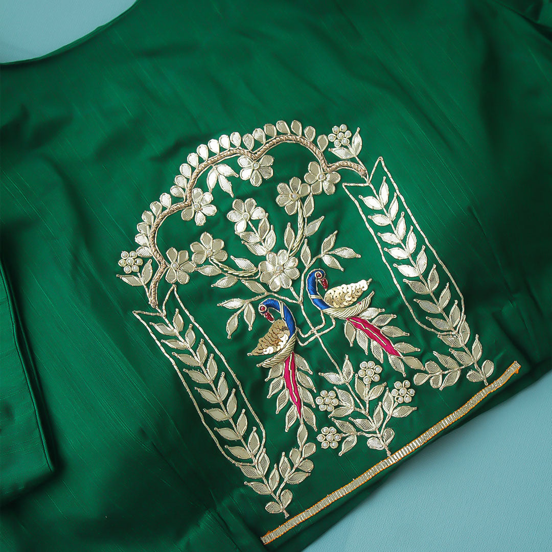 Jaipuri Green Gota Patti Blouse